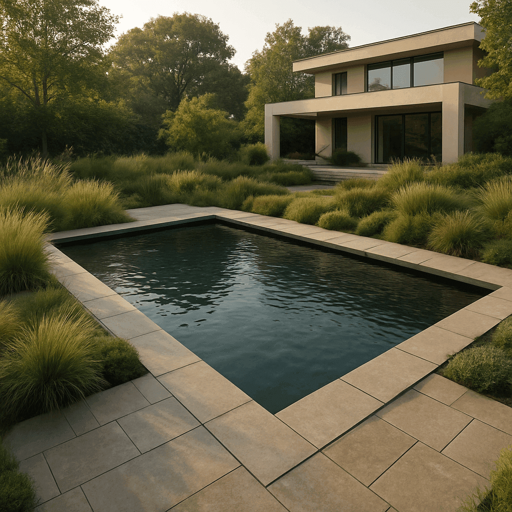 Naturnah gestalteter Garten am Pool